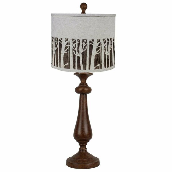 Homeroots Brown Candlestick Forest Tree Shade Table Lamp 473320